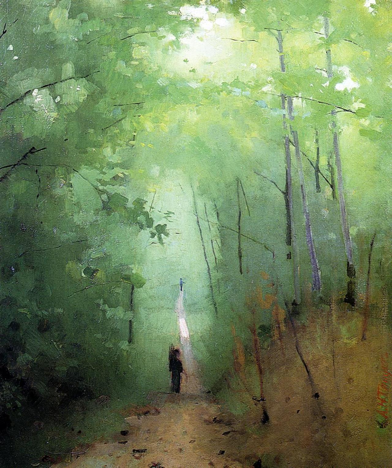 #Landscape at Fontainebleau Forest, c1876 by #American #artist Abbott Handerson Thayer #art #fineart #impressionism http://t.co/q6yeiulvRK