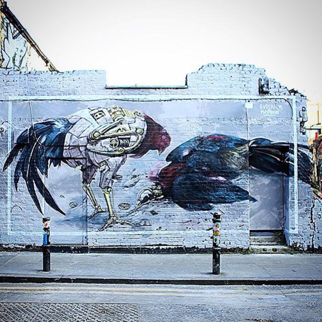 Amazing #collab #mural by friends and #artists @pixel_pancho and @Evoca1 in #London #streetart #urbanart #graffiti http://t.co/qRChEmM62K