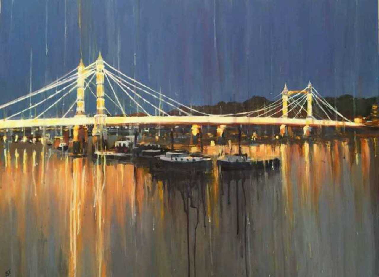 Albert Bridge in a gorgeous painting by brilliant @SarahFosseArt 
available with @DegreeArt 
#art #loveLondon #Thames http://t.co/3FiABiOUWN