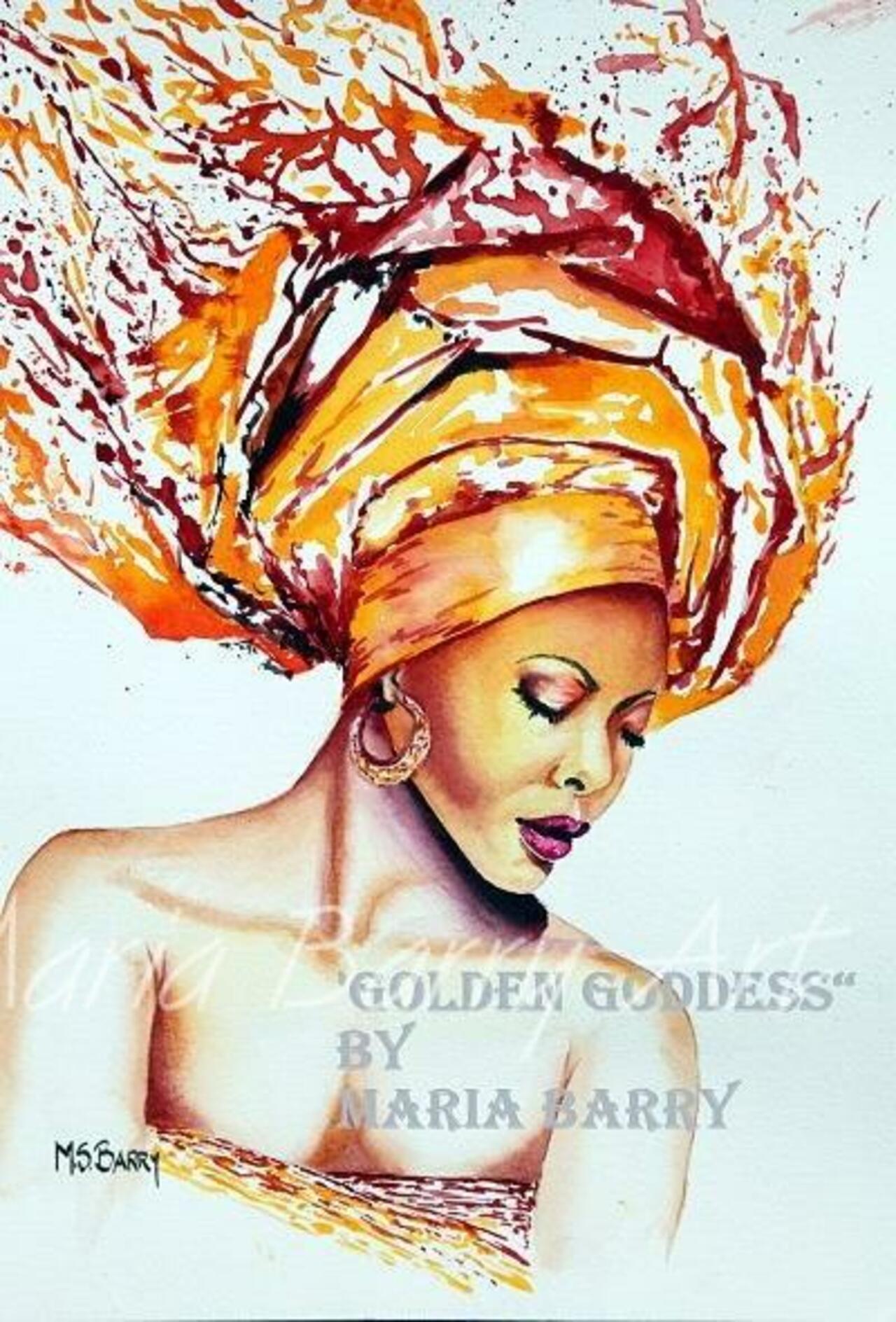 #Africa #Woman #Art #Watercolour #Print #Watercolor #MariaBarryArt http://tinyurl.com/ktz6nwq  http://t.co/1wtrlA7dmd